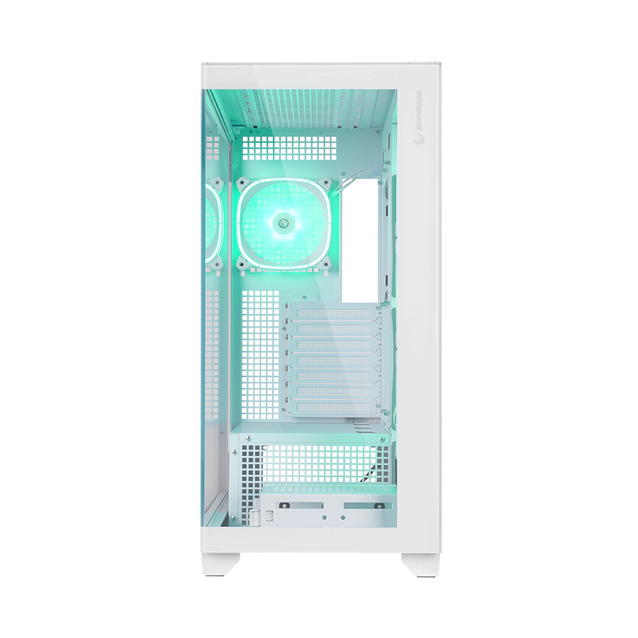 Kućište gaming RAMPAGE HYDRA V1 WHITE Type-C+USB3.0+USB2.0 4*ARGB Fan+Hub E-ATX Exclusive Gaming, 39923