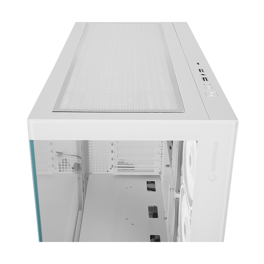 Kućište gaming RAMPAGE HYDRA V1 WHITE Type-C+USB3.0+USB2.0 4*ARGB Fan+Hub E-ATX Exclusive Gaming, 39923