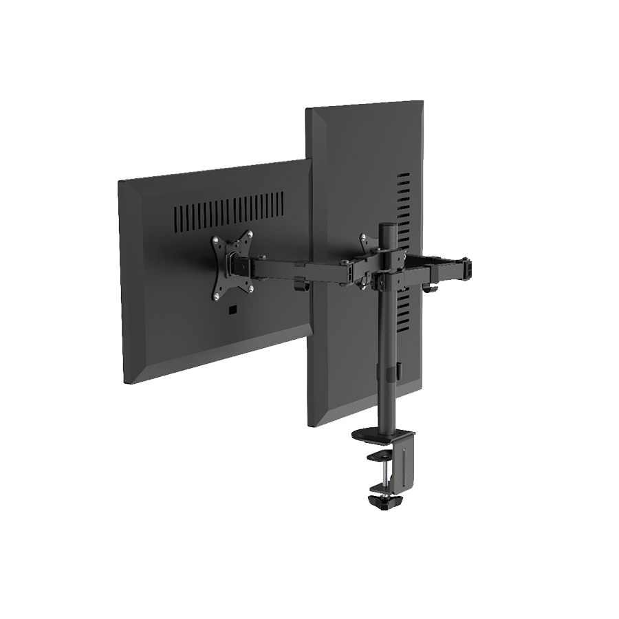 NOSAČ ZA DVA MONITORA GEMBIRD MA-D2-03, montaža na stol, tilt, swivel), 17”-32”, up to 9 kg
