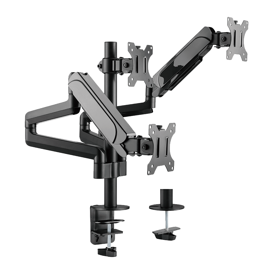NOSAČ ZA TRI MONITORA GEMBIRD MA-DA3-01, montaža na stol, (full-motion), do 27”, up to 7 kg