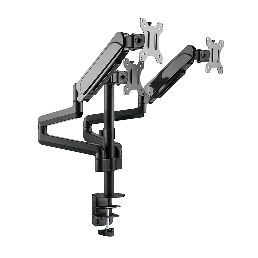 NOSAČ ZA TRI MONITORA GEMBIRD MA-DA3-01, montaža na stol, (full-motion), do 27”, up to 7 kg
