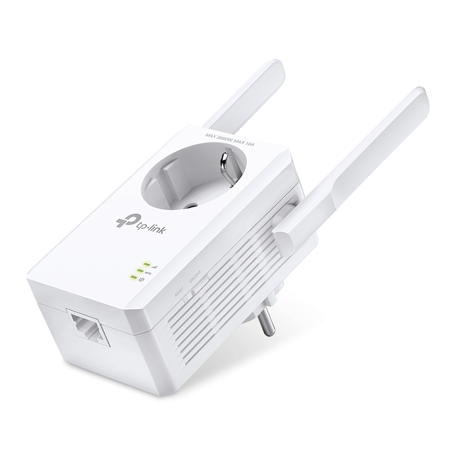 TP-Link TL-WA860RE, 300Mbps Wireless N Wall Plugged Range Extender with AC Passthrough, QCA(Atheros), 2T2R, 2.4GHz, 802.11n/g/b, Ranger Extender butto