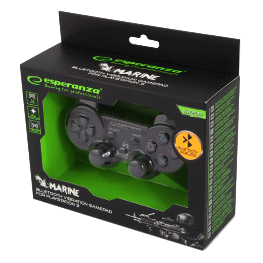 Game Pad ESPERANZA WIRELESS GAMEPAD PS3 MARINE BLACK, EGG109K