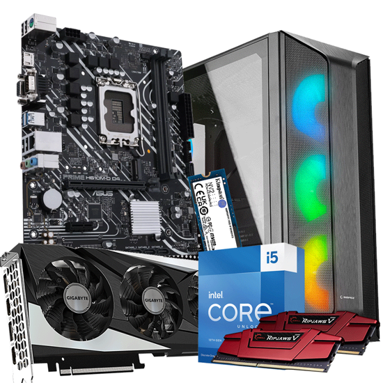 Picture of GNC GAMER HYDRA Win 11 PRO, i5-13600KF 3.5GHz, MB PRIME H610M-D D4, AIO Liquid gaming RAMPAGE ICEBLADE C8 Black, RAM 32 GB 3600 MHz, GeForce RTX™ 3060