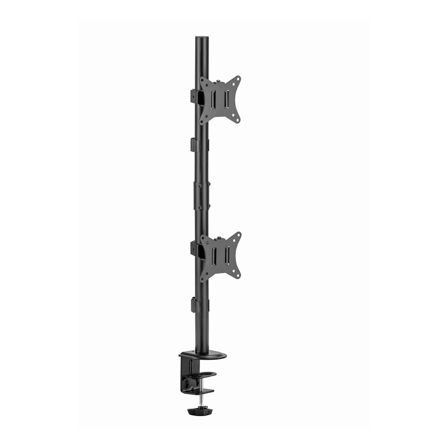 NOSAČ ZA DVA MONITORA VERTIKALNI GEMBIRD MA-D2-02, montaža na stol, (rotate, tilt, swivel), 17”-32”, up to 9 kg