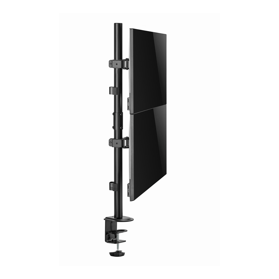 NOSAČ ZA DVA MONITORA VERTIKALNI GEMBIRD MA-D2-02, montaža na stol, (rotate, tilt, swivel), 17”-32”, up to 9 kg