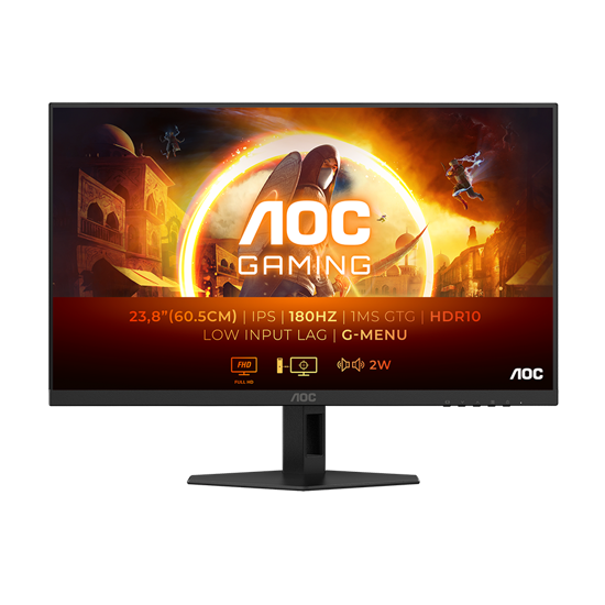 Picture of AOC Monitor LED 24G4XE 23.8" 1920x1080 FAST IPS 180Hz 0.5ms 3-sided frameless 1000:1 300 cd/m2 2 W x 2 Tilt G-menu 3y