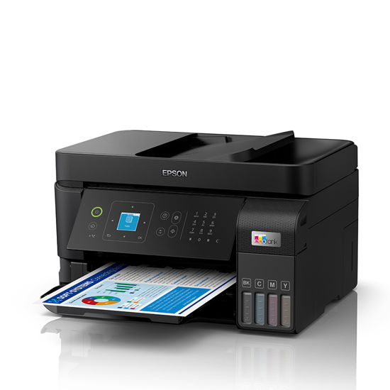 Picture of Printer EPSON EcoTank L5590 print/copy/scan/fax.Rezolucija 5760 x1440 dpi. 33str/min Monokrom. 20str/min Colour.USB, WiFi, WiFi Direct.LAN. tinte 103 