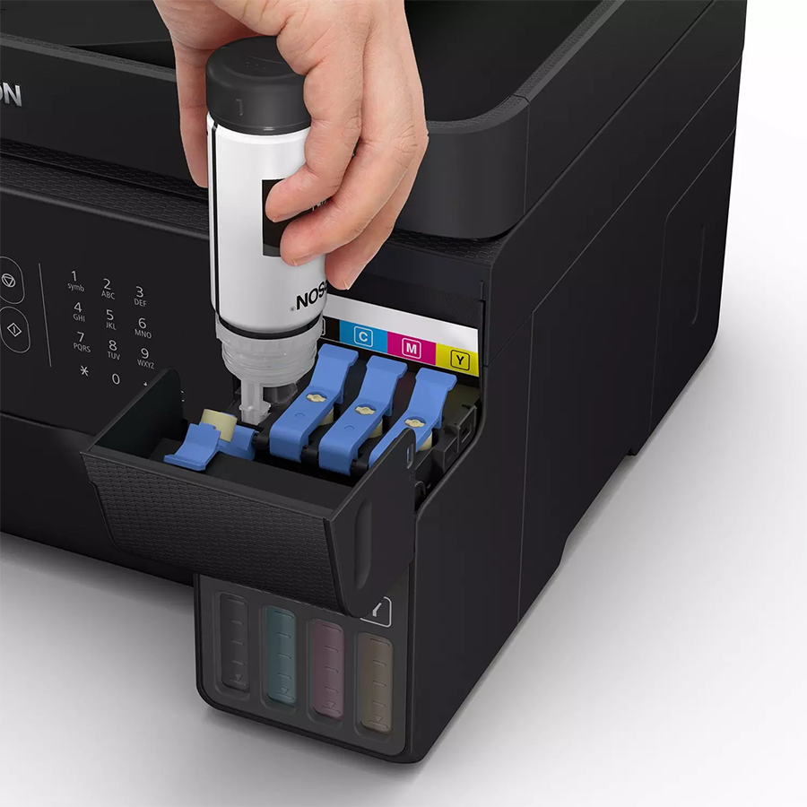 Printer EPSON EcoTank L5590 print/copy/scan/fax.Rezolucija 5760 x1440 dpi. 33str/min Monokrom. 20str/min Colour.USB, WiFi, WiFi Direct.LAN. tinte 103