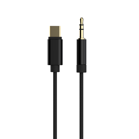 Picture of Audio kabl GEMBIRD USB type-C to stereo 3.5 mm AUX cable, 1.5 m, black, CCA-CM3.5M-1.5M