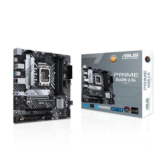 Picture of ASUS MB PRIME B660M-A D4-CSM Intel B660, LGA 1700, 4xDDR4 2xHDMI, DP, RAID micro ATX