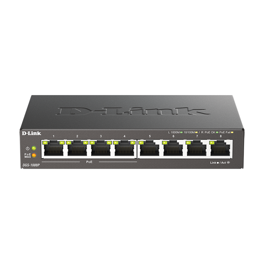 SWITCH 8 portni 10/100/1000 D-LINK, DGS-1008P/E,4 port POE