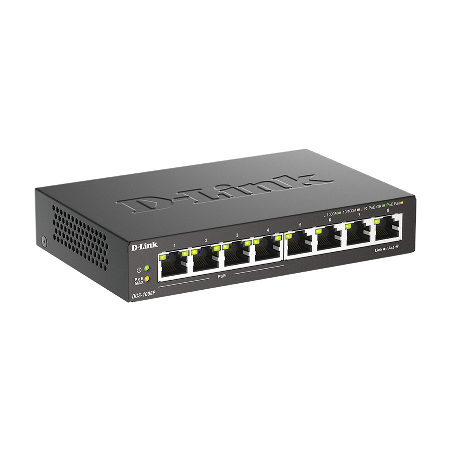 SWITCH 8 portni 10/100/1000 D-LINK, DGS-1008P/E,4 port POE