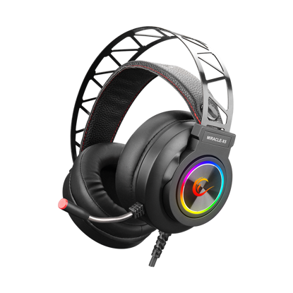Slušalice sa mikrofonom gaming RAMPAGE Miracle-X5 Black RGB Led 7.1 Surround Sound System Gaming Headset with Microphone