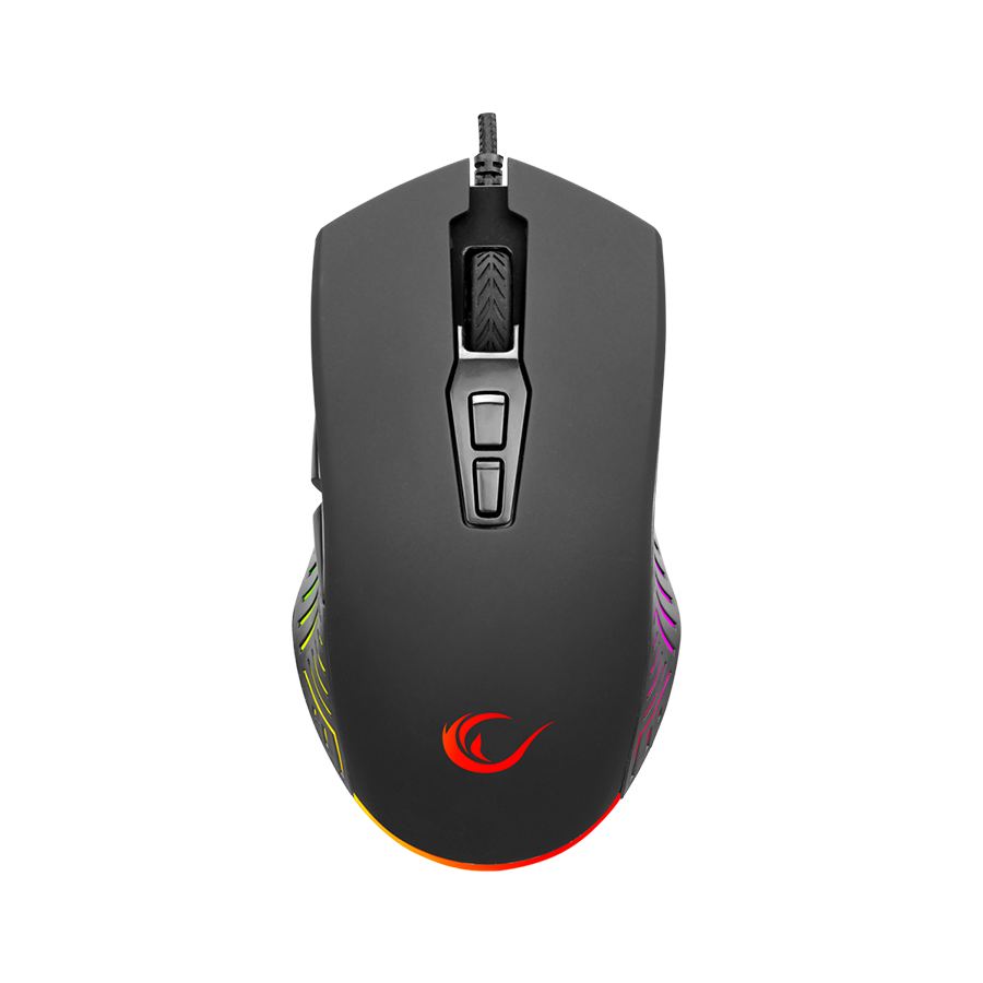 Miš gaming RAMPAGE SMX-G68 SPEAR Full RGB 7200DPI Black 7D Macro Gaming Mouse, 34870