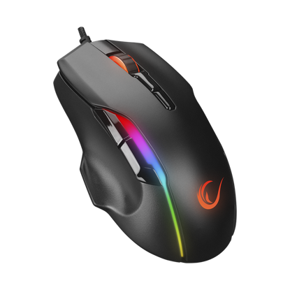 Miš gaming RAMPAGE SMX-R45 ORBIT Black. Wired 6400dpi, Huano S, 7D RGB Illuminated USB Professional Gaming Mouse
