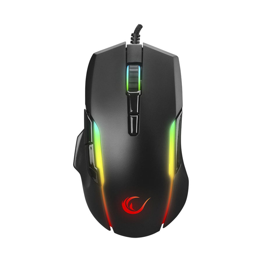 Miš gaming RAMPAGE SMX-R45 ORBIT Black. Wired 6400dpi, Huano S, 7D RGB Illuminated USB Professional Gaming Mouse