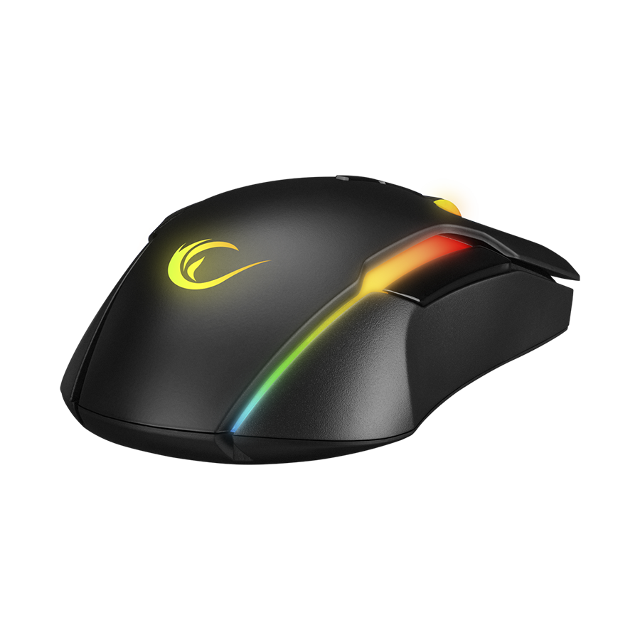 Miš gaming RAMPAGE SMX-R45 ORBIT Black. Wired 6400dpi, Huano S, 7D RGB Illuminated USB Professional Gaming Mouse