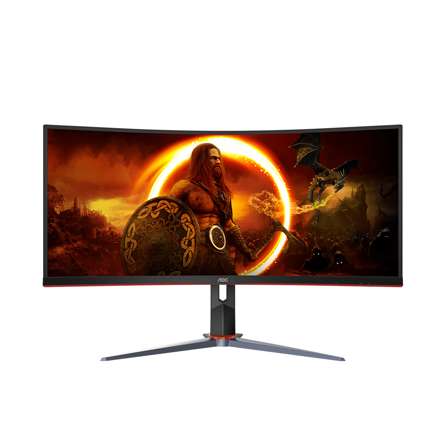 MONITOR AOC 34"" Gaming CU34G2XP 34” Curved VA, 21:9, 3440x1440, 180Hz, 1ms, 430 cd/m2, 4000:1, HDMI, DP, PbP, PiP, Ergonomic, Black-Red, VESA 3y