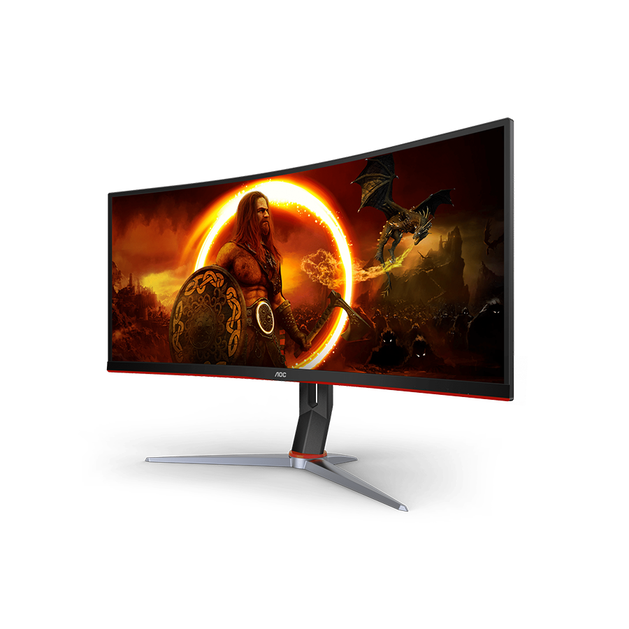 MONITOR AOC 34"" Gaming CU34G2XP 34” Curved VA, 21:9, 3440x1440, 180Hz, 1ms, 430 cd/m2, 4000:1, HDMI, DP, PbP, PiP, Ergonomic, Black-Red, VESA 3y