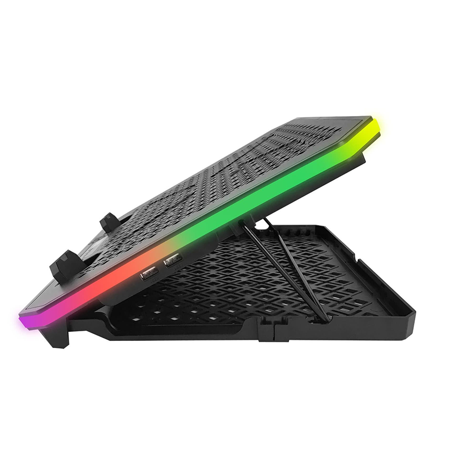 Postolje za notebook gaming ESPERANZA RGB ILLUMINATED NOTEBOOK COOLING PAD WITH MOBILE PHONE STAND GALERNE EGC109