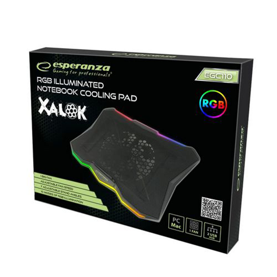 Postolje za notebook gaming ESPERANZA RGB ILLUMINATED GAMING NOTEBOOK, COOLING PAD XALOK, EGC110