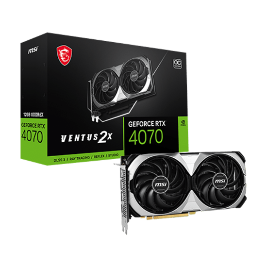 Picture of VGA MSI NVidia RTX 4070 VENTUS 2X E1 12G OC (12GB GDDR6X/192bit), 3xDP, 1xHDMI, D0RTX4070VENTUS2XE112GOC