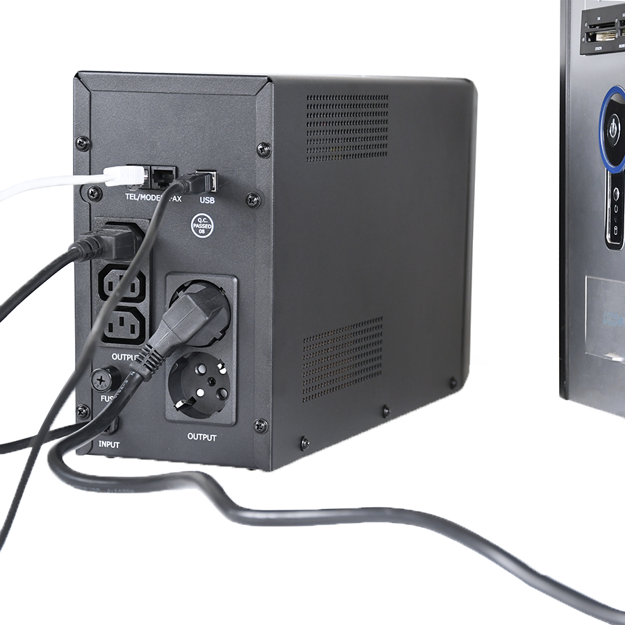 UPS GEMBIRD EG-UPS-035, USB and LCD display, 2000 VA, 1200W, black