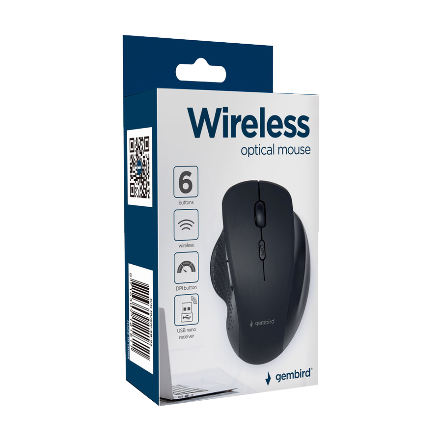 Miš GEMBIRD MUSW-6B-02, 6-button wireless optical mouse, black