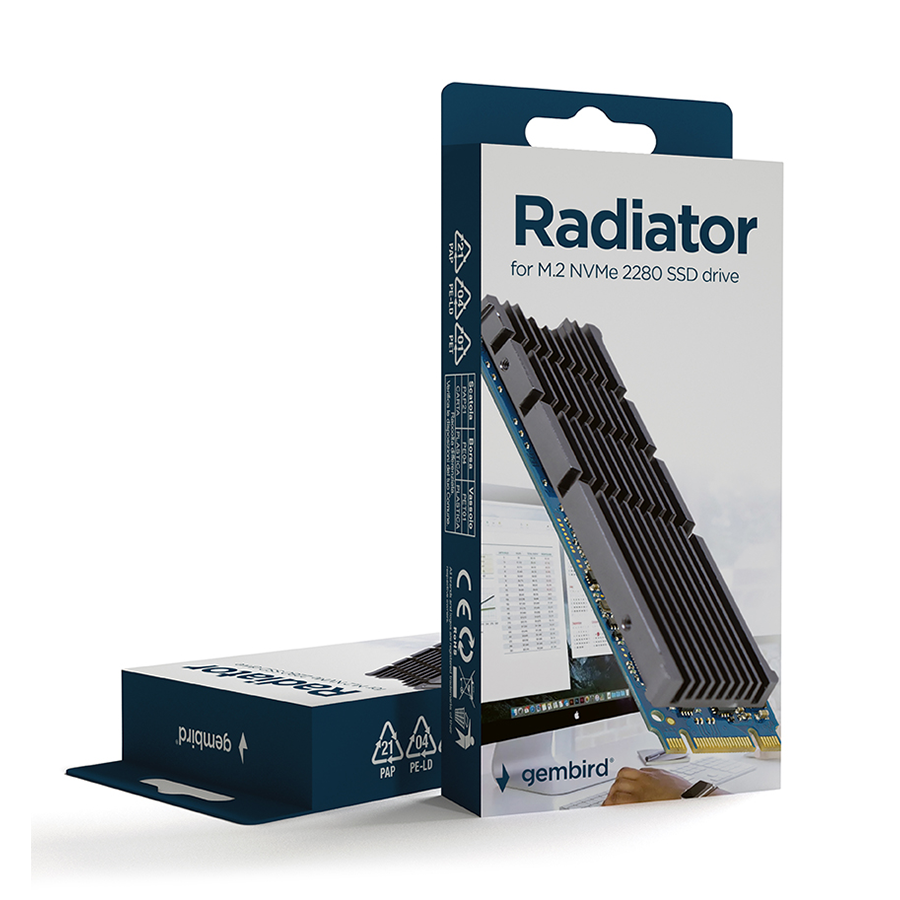 Hladnjak za M.2 NVMe 2280 SSD drive, GEMBIRD EE2280-R-01
