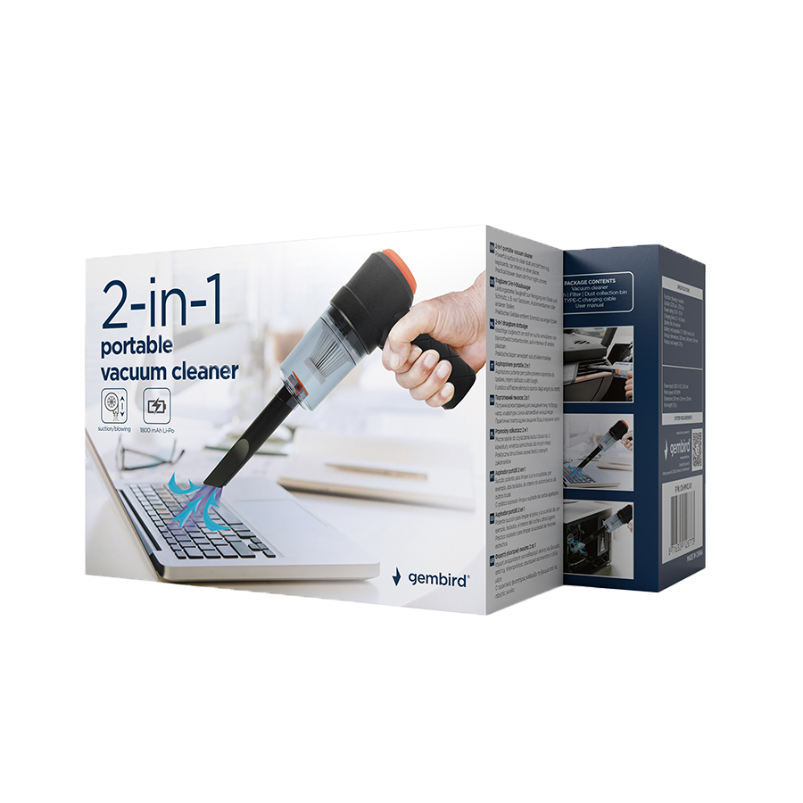 Usisivač i ispuhivač 2-in-1 portable vacuum cleaner GEMBIRD, suction/blower, CK-MVC-01