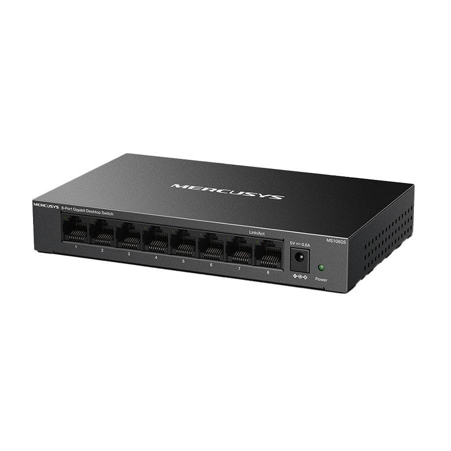 SWITCH MERCUSYS MS108GS 8-Port Gigabit Desktop Switch, Desktop Steel Case