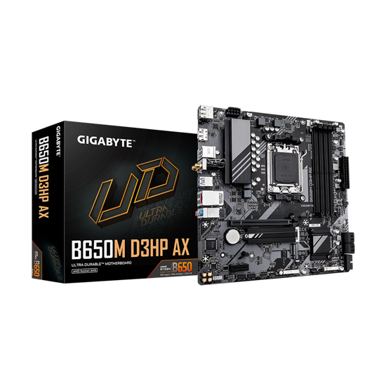 Picture of Gigabyte MB B650M D3HP AX AM5, 4xDDR5, 2xM.2, 4xSATA, 10x USB, HDMI, 2x DP, microATX