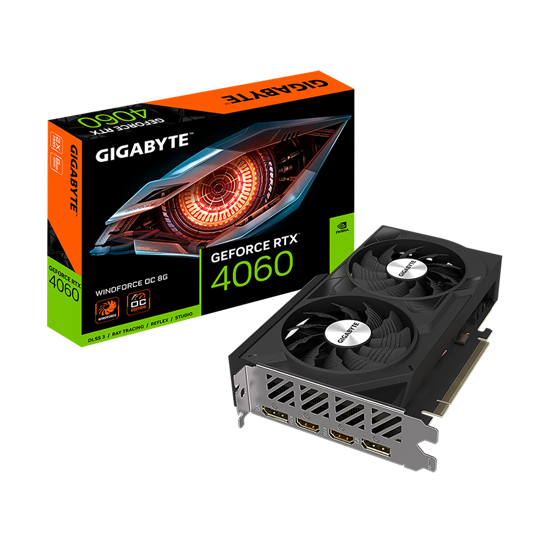 Picture of VGA Gigabyte 4060 WF 8GB GDDR6 128bit 2xDP, 2xHDMI, GV-N4060WF2OC-8GD