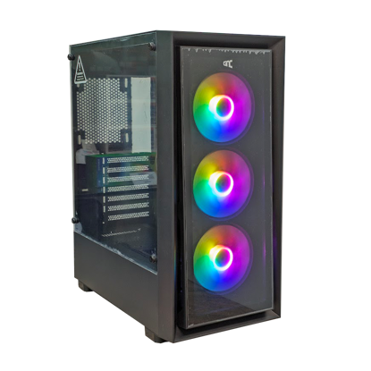 KUĆIŠTE GNC EZ COOL GAMING HC-625B BEZ NAPAJANJA, Tempered Glass, 3x120 RGB ventilator