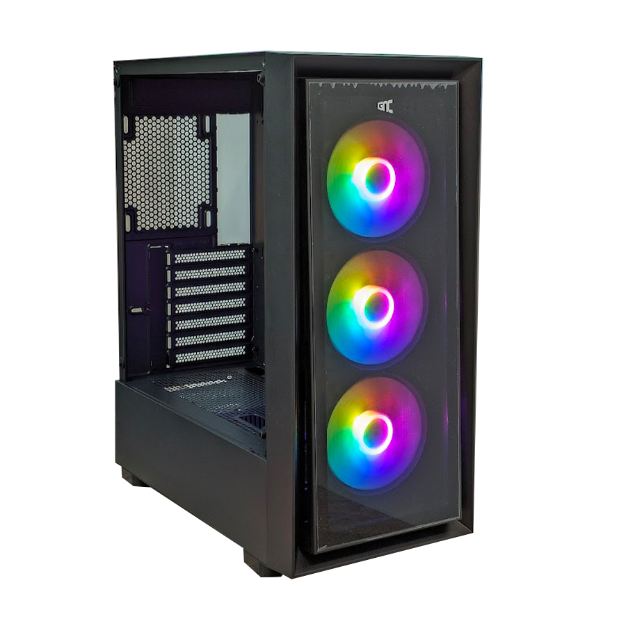 KUĆIŠTE GNC EZ COOL GAMING HC-625B BEZ NAPAJANJA, Tempered Glass, 3x120 RGB ventilator