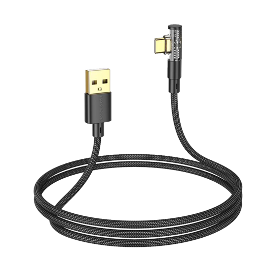 Picture of USB kabal BOROFONE BU39 Rio Transparent Discovery Edition charging data cable Type-C black 1,2m, 2,4 A