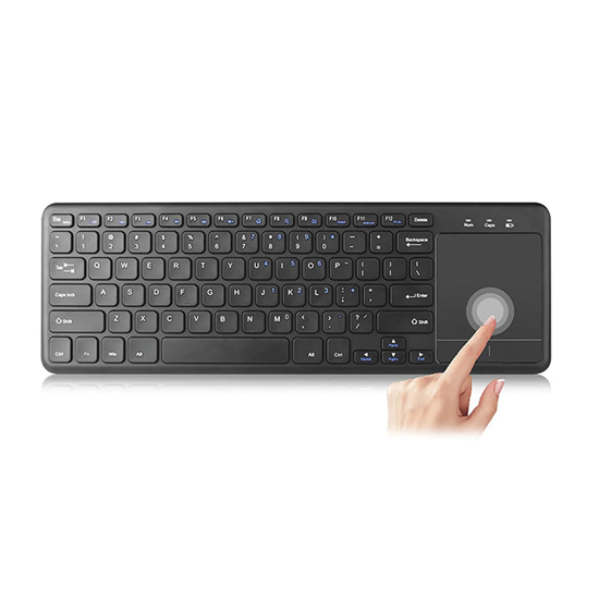 Picture of Tastatura EVEREST EKW-155 Black ToucPad Mouse US/ENG Layout Wireless Keyboard + Touch Mouse, Ultra Slim Media Hotkeys/Smart TV