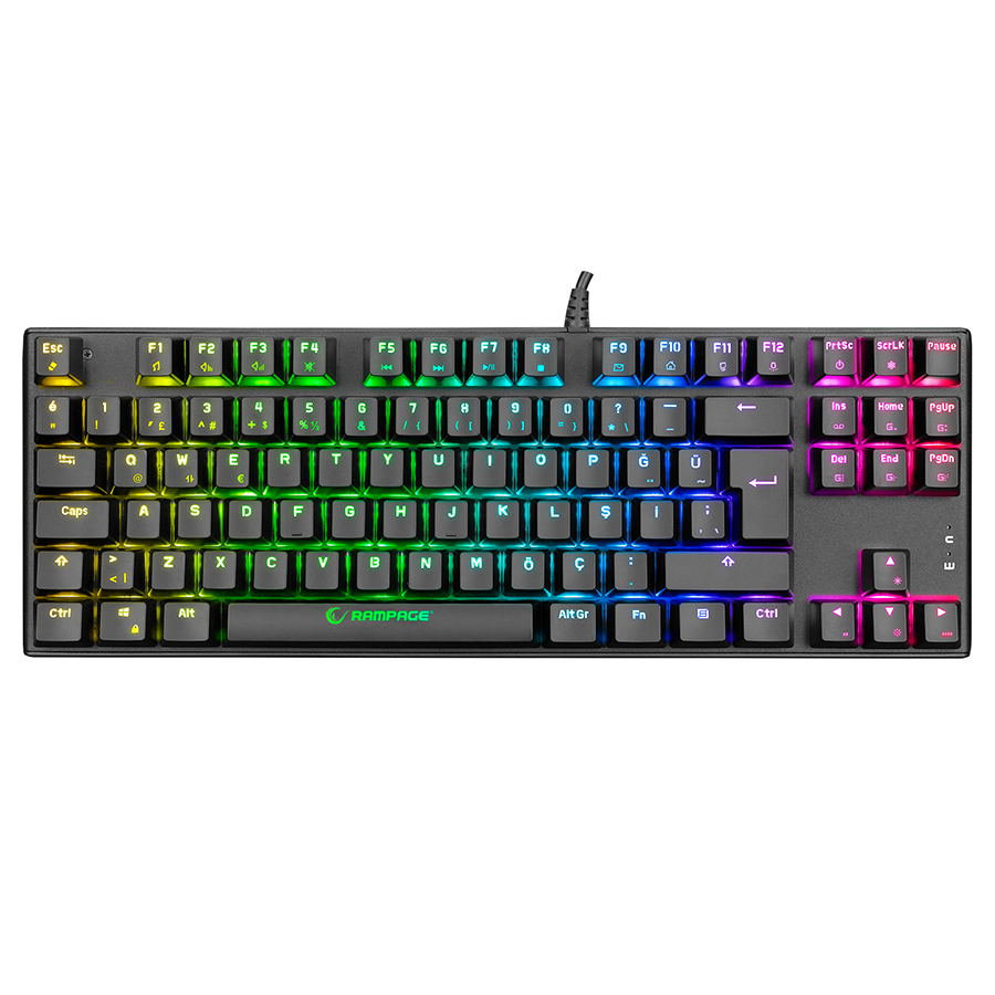 Tastatura gaming RAMPAGE KB-R17 Raptor Black USB 6 Color Blue Switch BiH Layout Gaming Mechanical Keyboard, 31409