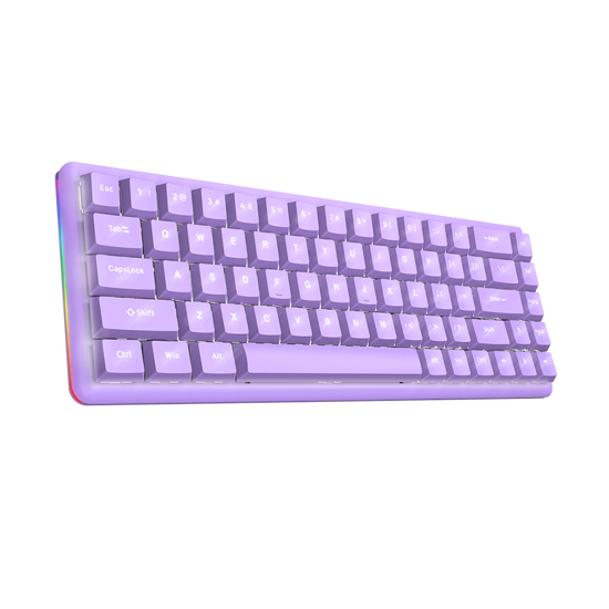 Picture of Tastatura gaming RAMPAGE REBEL purple, Mechanical, Low Profile, red switch, US Layout, Rainbow