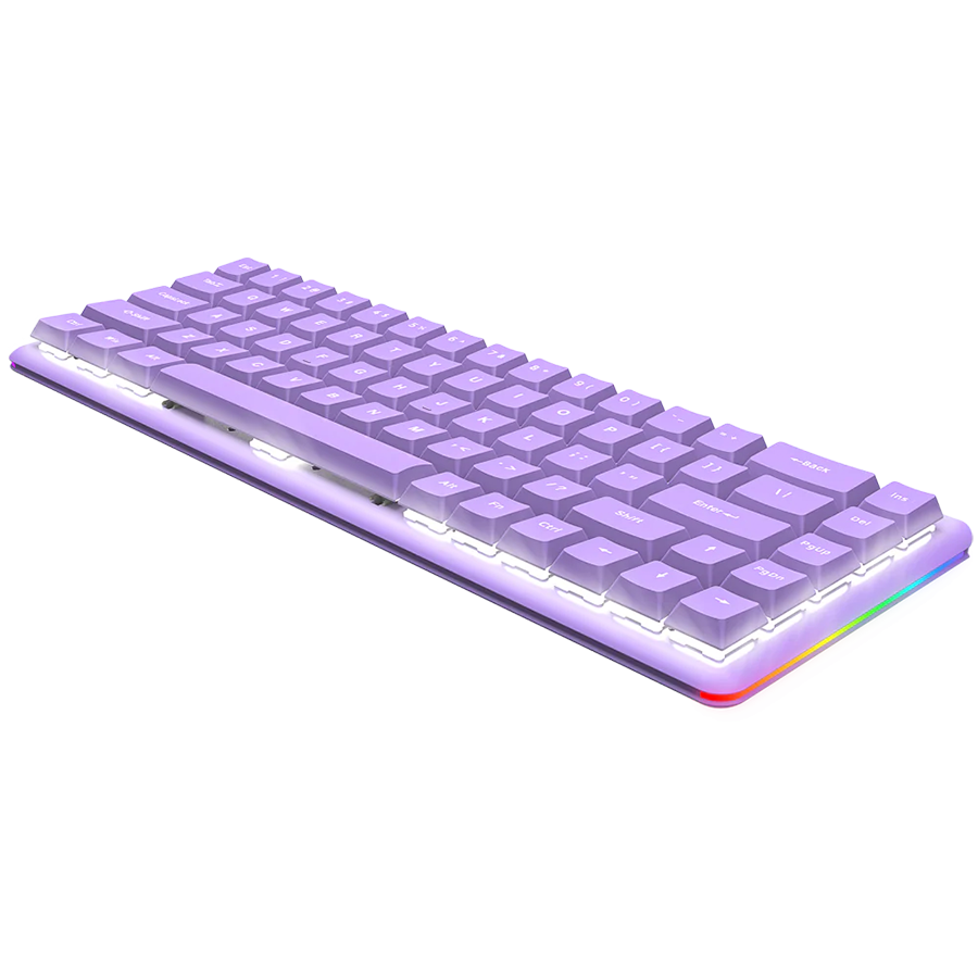 Tastatura gaming RAMPAGE REBEL purple, Mechanical, Low Profile, red switch, US Layout, Rainbow