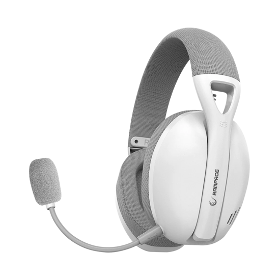 Picture of Slušalice sa mikrofonom gaming RAMPAGE Crack H11 White/Gray Wireless 2.4G Bluetooth