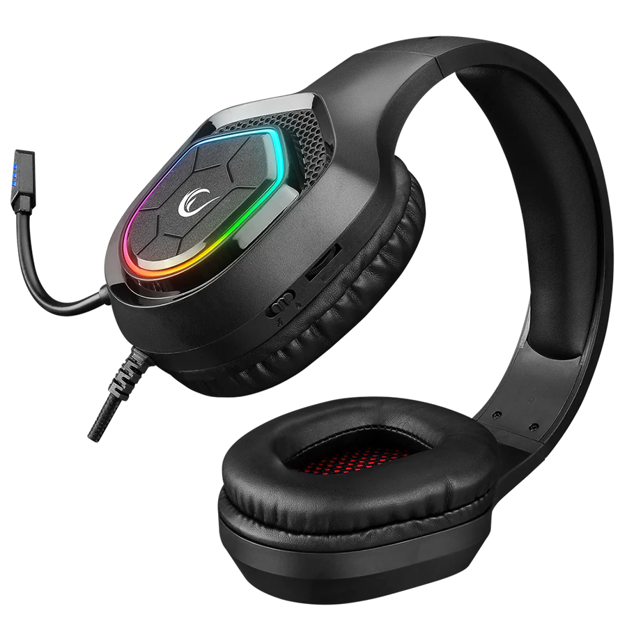 Slušalice sa mikrofonom gaming RAMPAGE RM-K90 VECTOR black, RGB LED, Type-C