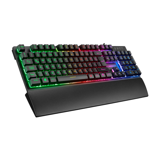 Picture of Tastatura gaming RAMPAGE KB-RX77 RUNNER Black USB Rainbow Illuminated US/ENGLISH LAYOUT Wrist Support