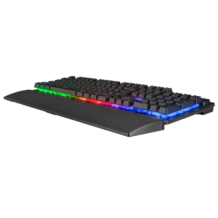 Tastatura gaming RAMPAGE KB-RX77 RUNNER Black USB Rainbow Illuminated US/ENGLISH LAYOUT Wrist Support, 39909