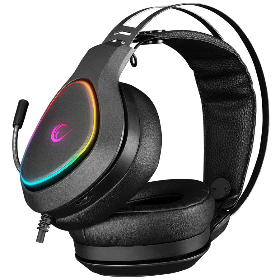 Slušalice sa mikrofonom gaming RAMPAGE RMX-G7 SNIPER Black RGB Illuminated,with Flexible Microphone Gaming, Headset