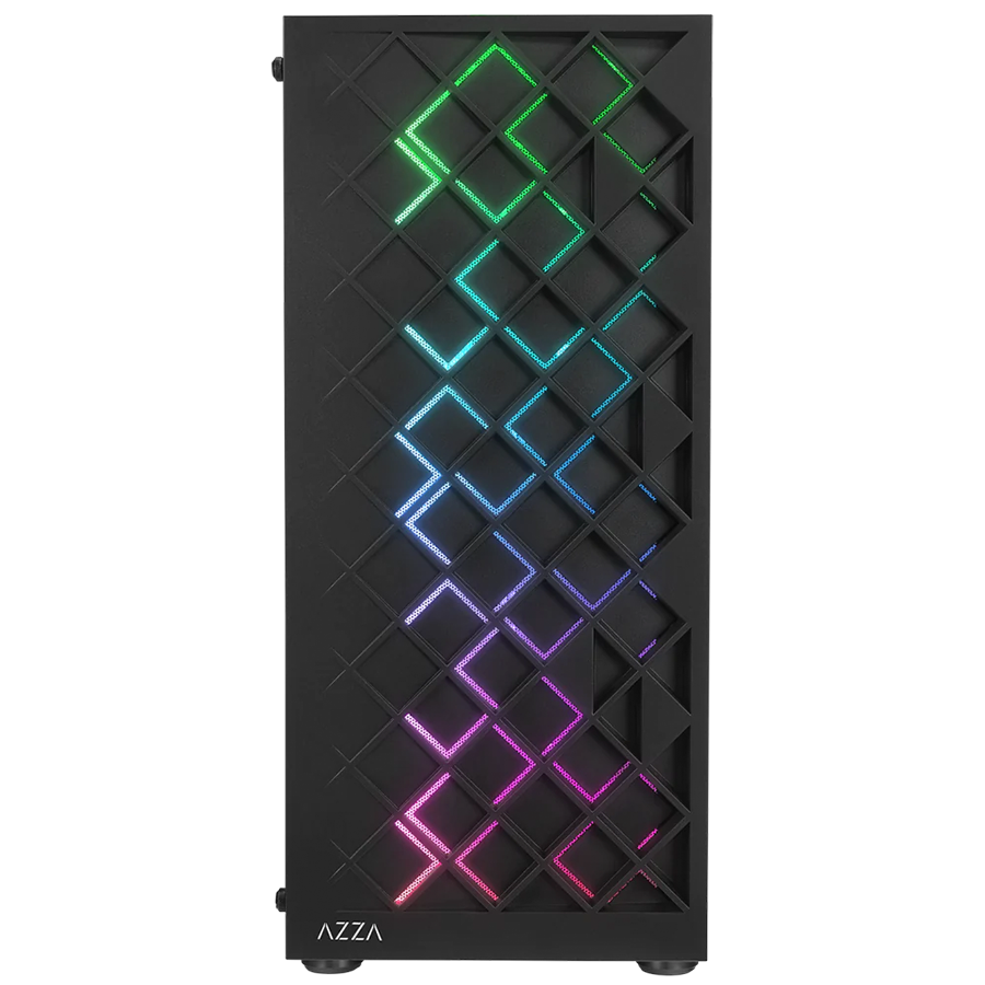 Kućište gaming RAMPAGE AZZA V1 Tempered Glass Black 3*12CM Black 1* 12CM ARGB Fan ATX Mid-T Gaming Player Case
