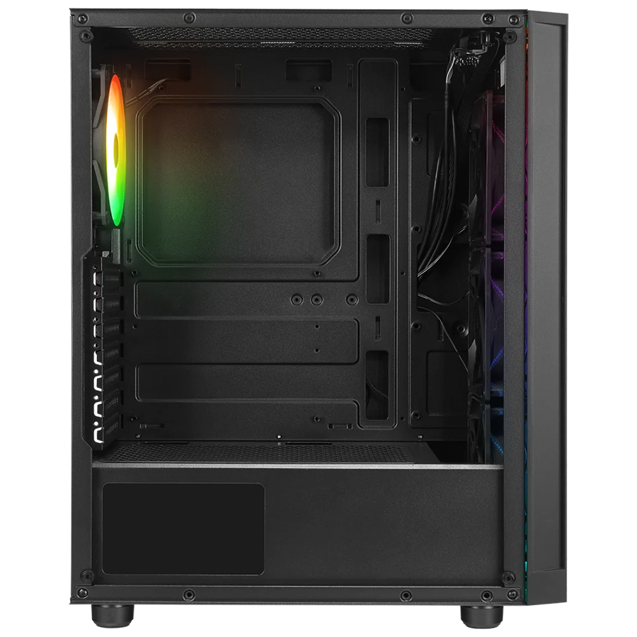 Kućište gaming RAMPAGE AZZA V1 Tempered Glass Black 3*12CM Black 1* 12CM ARGB Fan ATX Mid-T Gaming Player Case