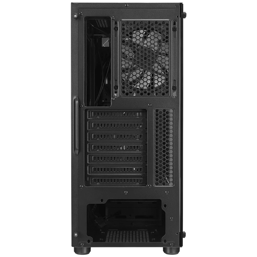 Kućište gaming RAMPAGE AZZA V1 Tempered Glass Black 3*12CM Black 1* 12CM ARGB Fan ATX Mid-T Gaming Player Case