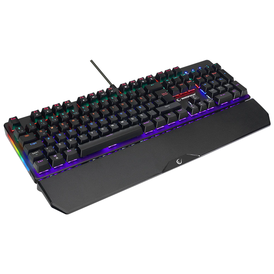 Tastatura gaming RAMPAGE KB-R86 UMBRA Black USB Rainbow Illuminated Red Switch US Layout Mechanical, 40385